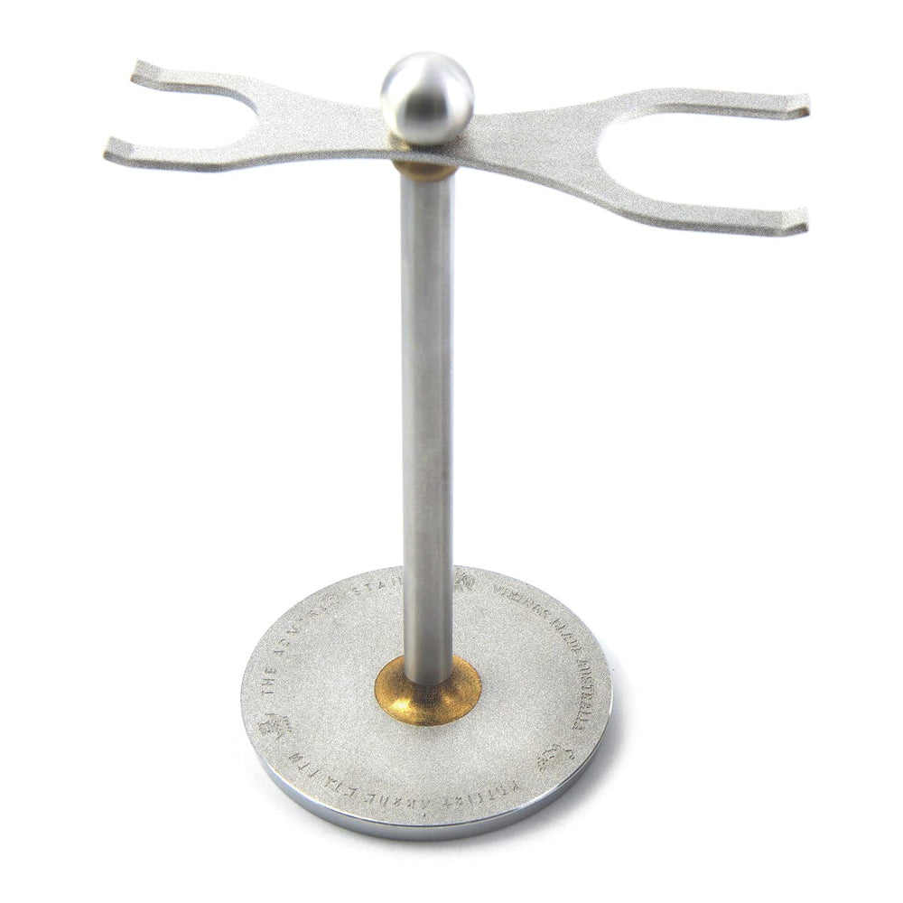 Vikings Blade Admiral stand side-angle shows ancient distressed finish.