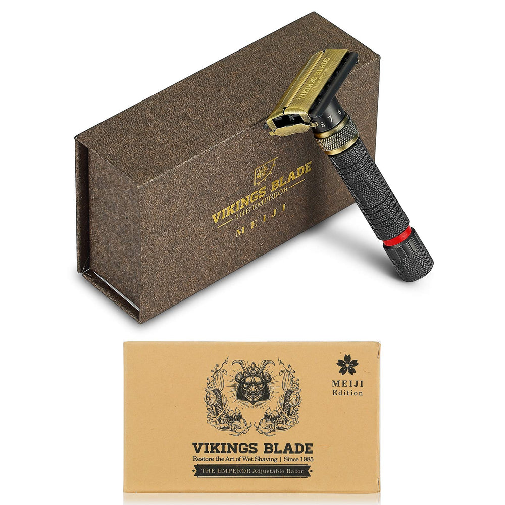 Vikings Blade Emperor Meiji short 3.75-inch handle offers confident grip.