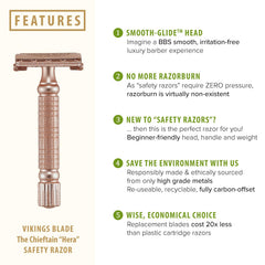 Vikings Blade luxury case shown in outer view, protecting the razor and blades.