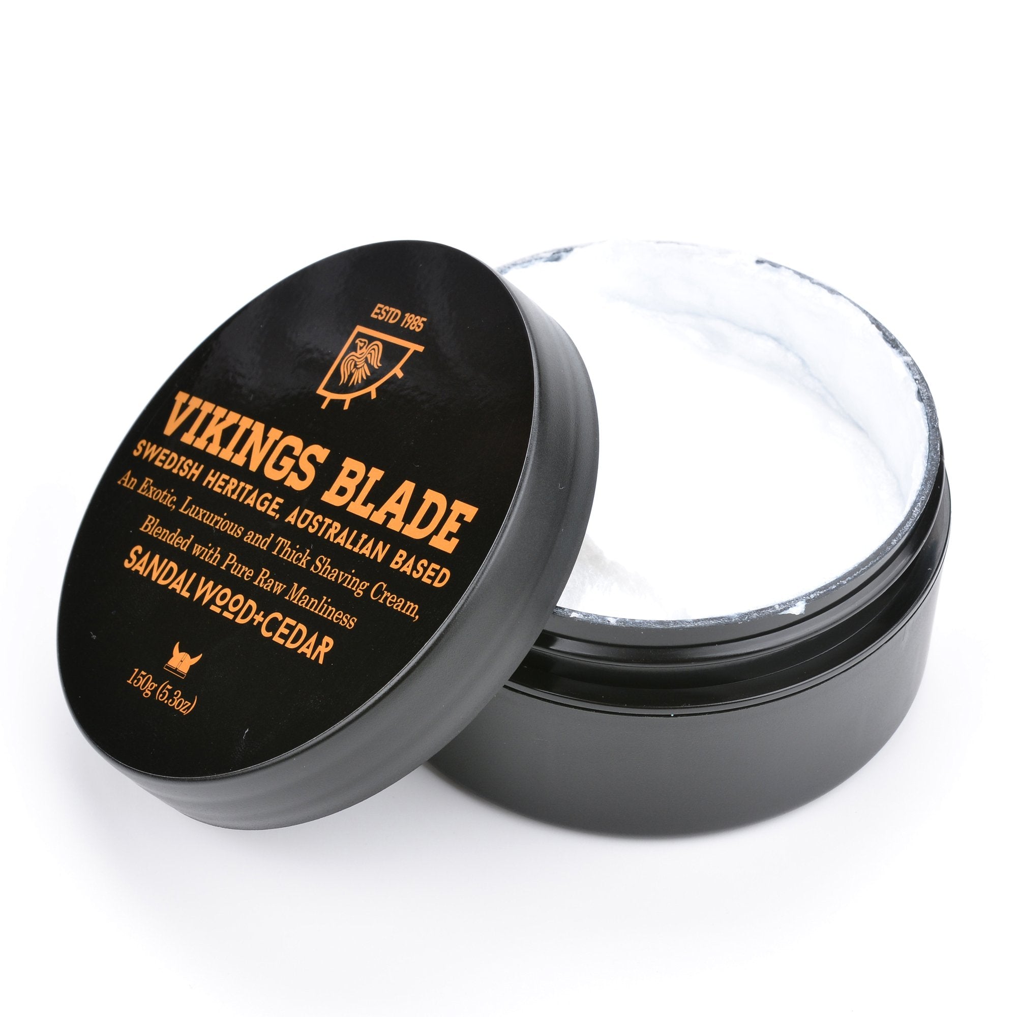 Vikings Blade foam activated lather on a shaving brush for a luxurious shave.