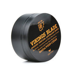 Vikings Blade cream foam activated by brush for an evaporating lather.