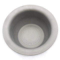 Vikings Blade luxury shaving soap bowl top-down view shows sandblasted steel grip.