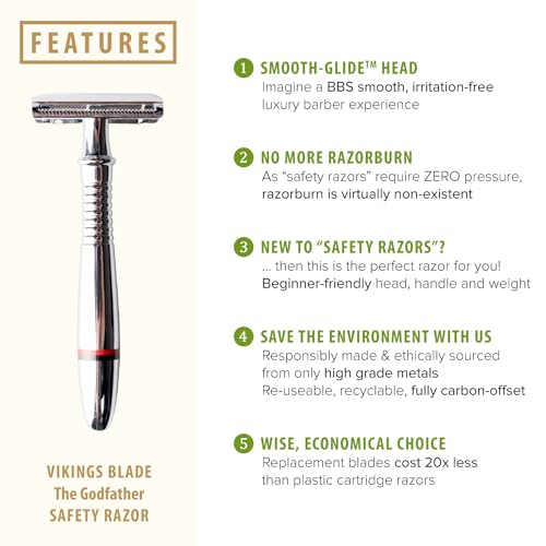 Vikings Blade safety razor metal handle close-up highlighting durable craftsmanship