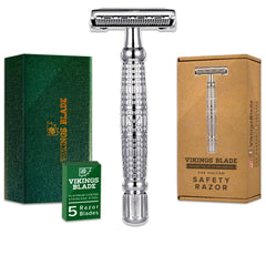 Vikings Blade The Vulcan double-edge razor with long handle for precise, comfortable daily shaving.