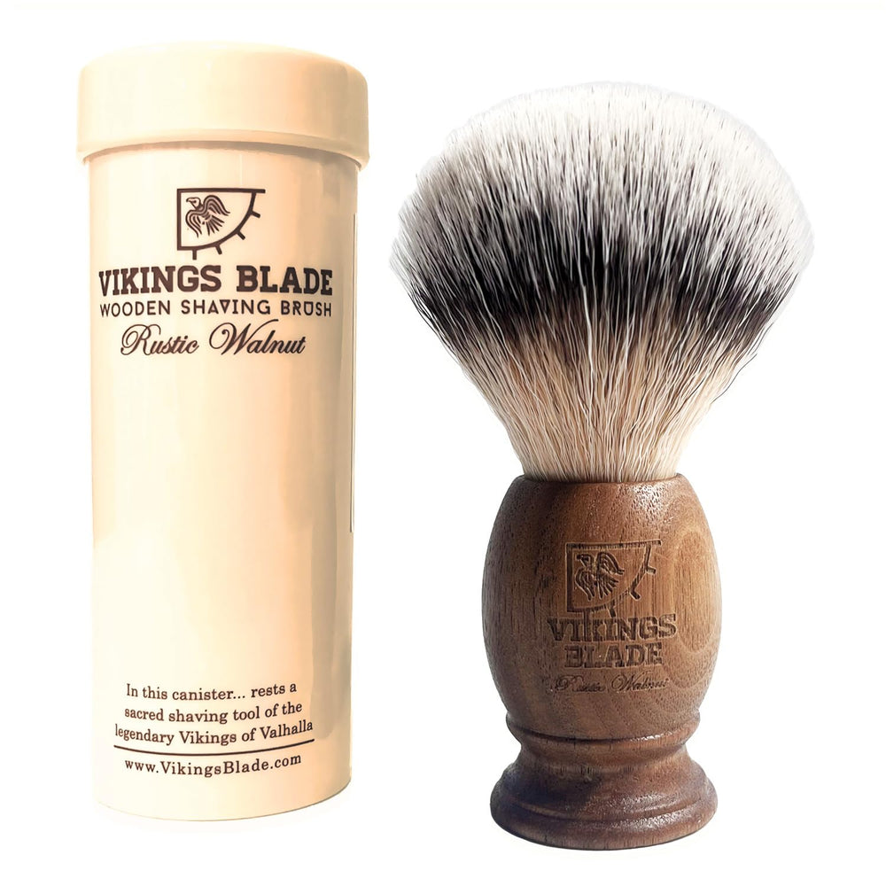 Vikings Blade wooden shaving brush knot detail delivers luxury texture and smooth lather.