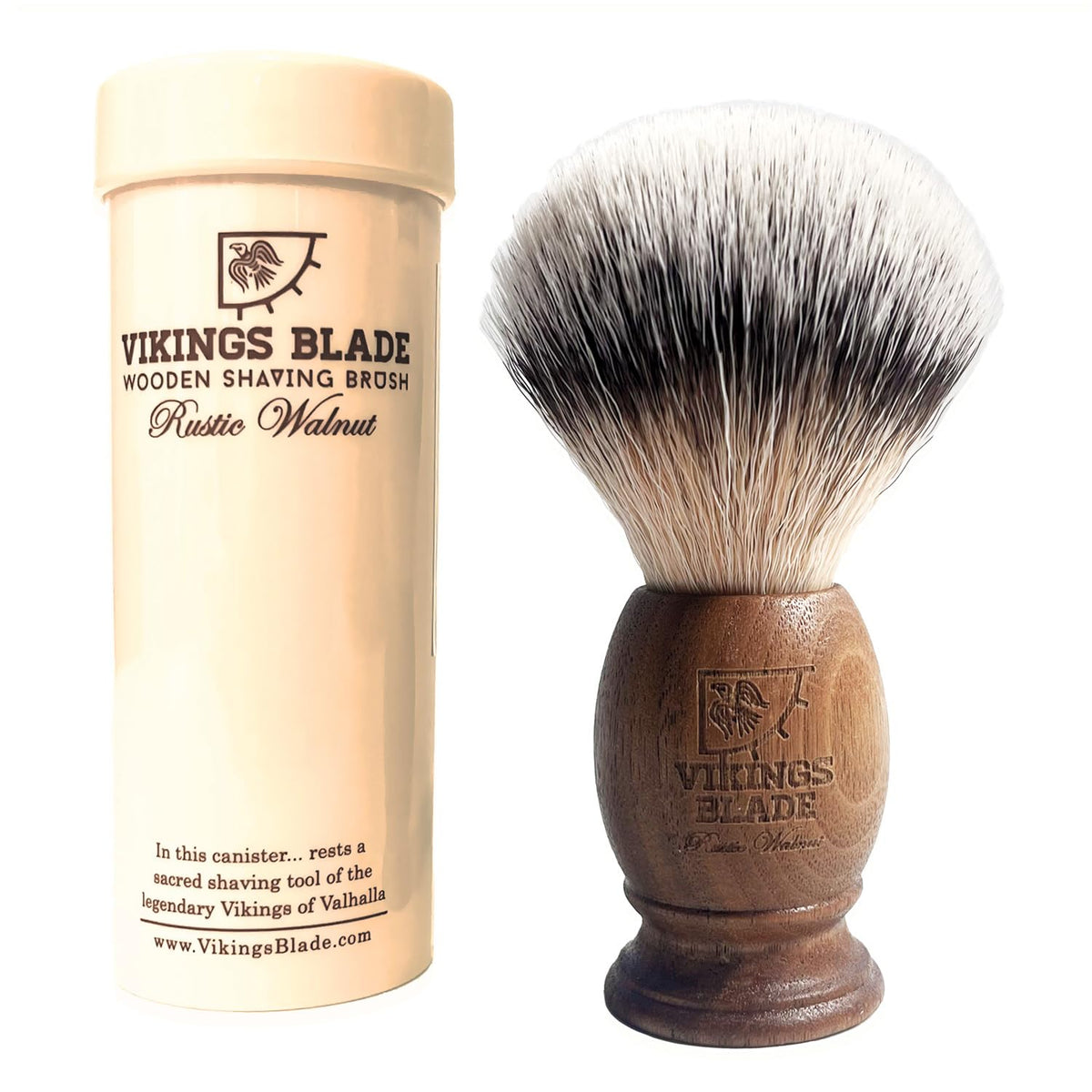 Vikings Blade wooden shaving brush knot detail delivers luxury texture and smooth lather.