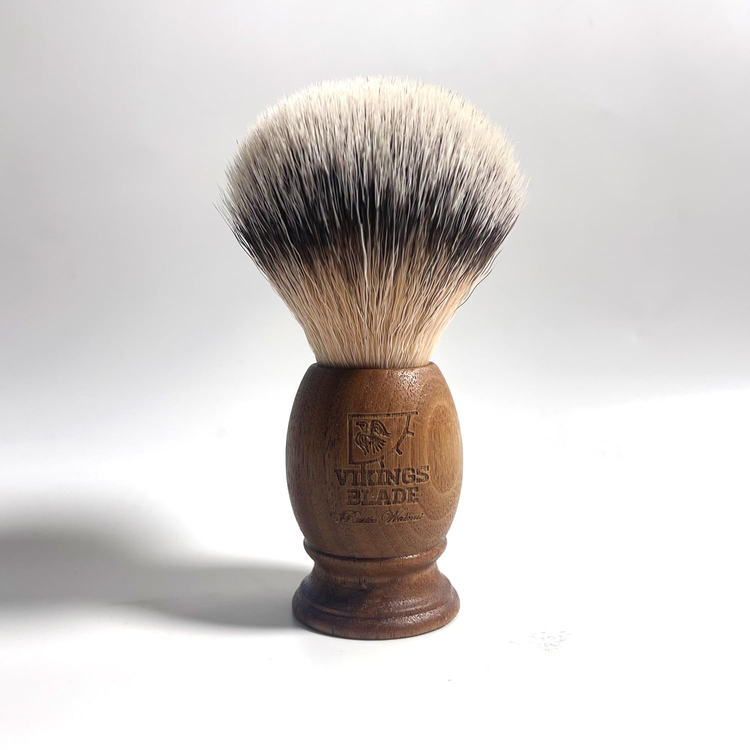 Vikings Blade wooden shaving brush plush knot provides rich, soft feel during every shave.