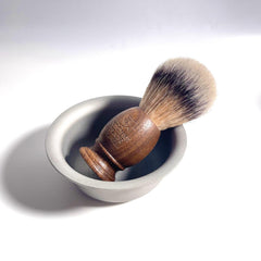 Vikings Blade wooden shaving brush walnut handle showcases solid craftsmanship and secure grip.