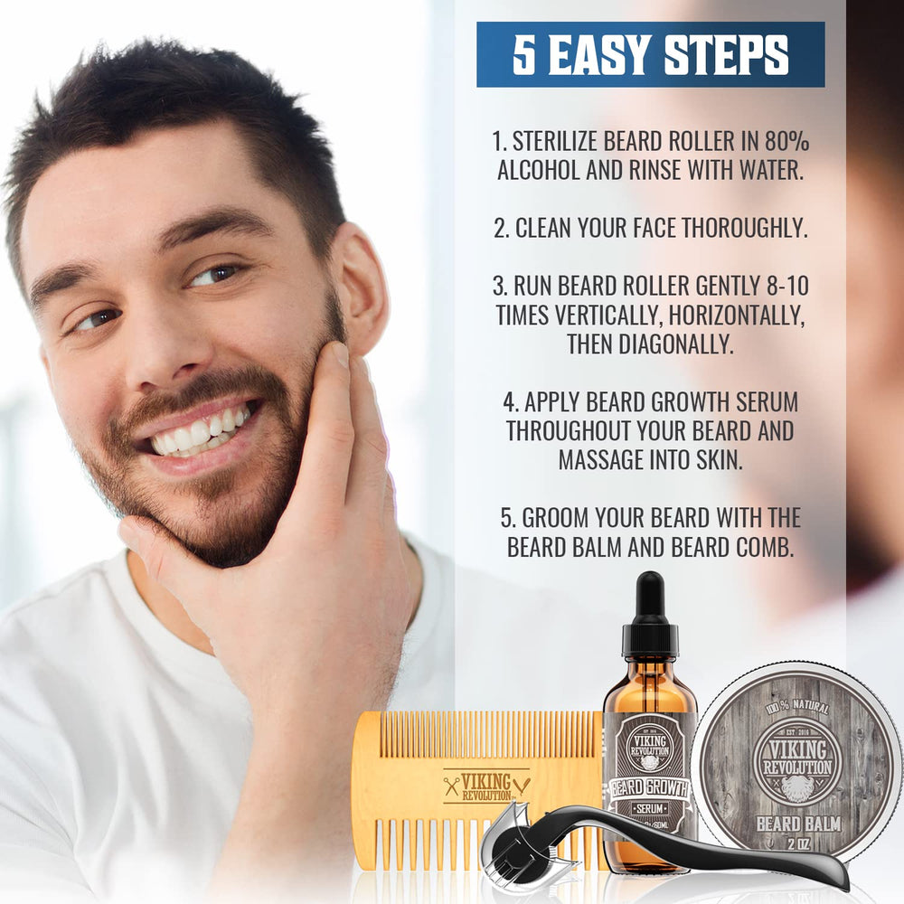 Viking Revolution gift-ready packaging showcasing a complete beard kit.