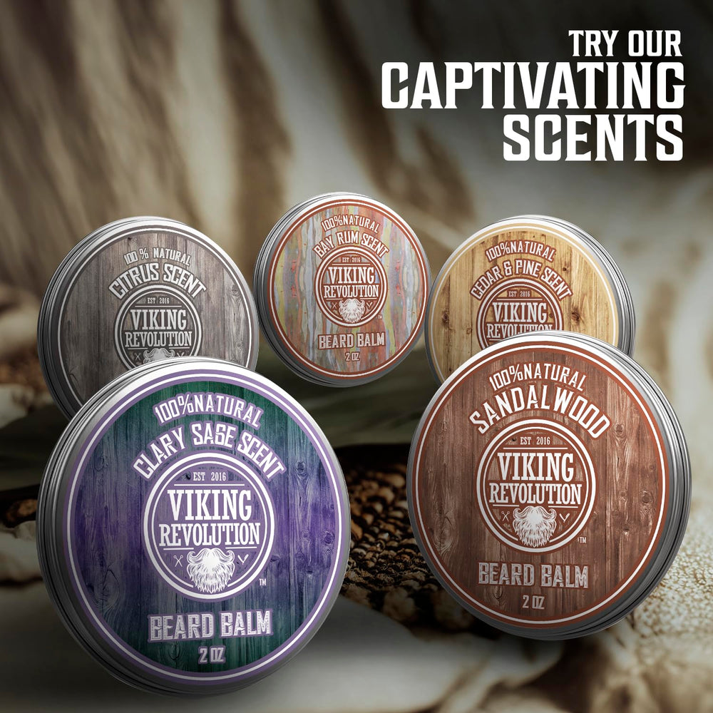 Viking Revolution bearded man enjoying glossy, conditioned beard after balm use.
