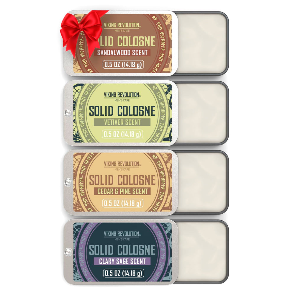 Viking Revolution cedar wood solid cologne bar for travel-ready scent