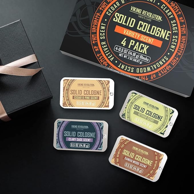 Viking Revolution clary sage solid perfume travel tin in gift set