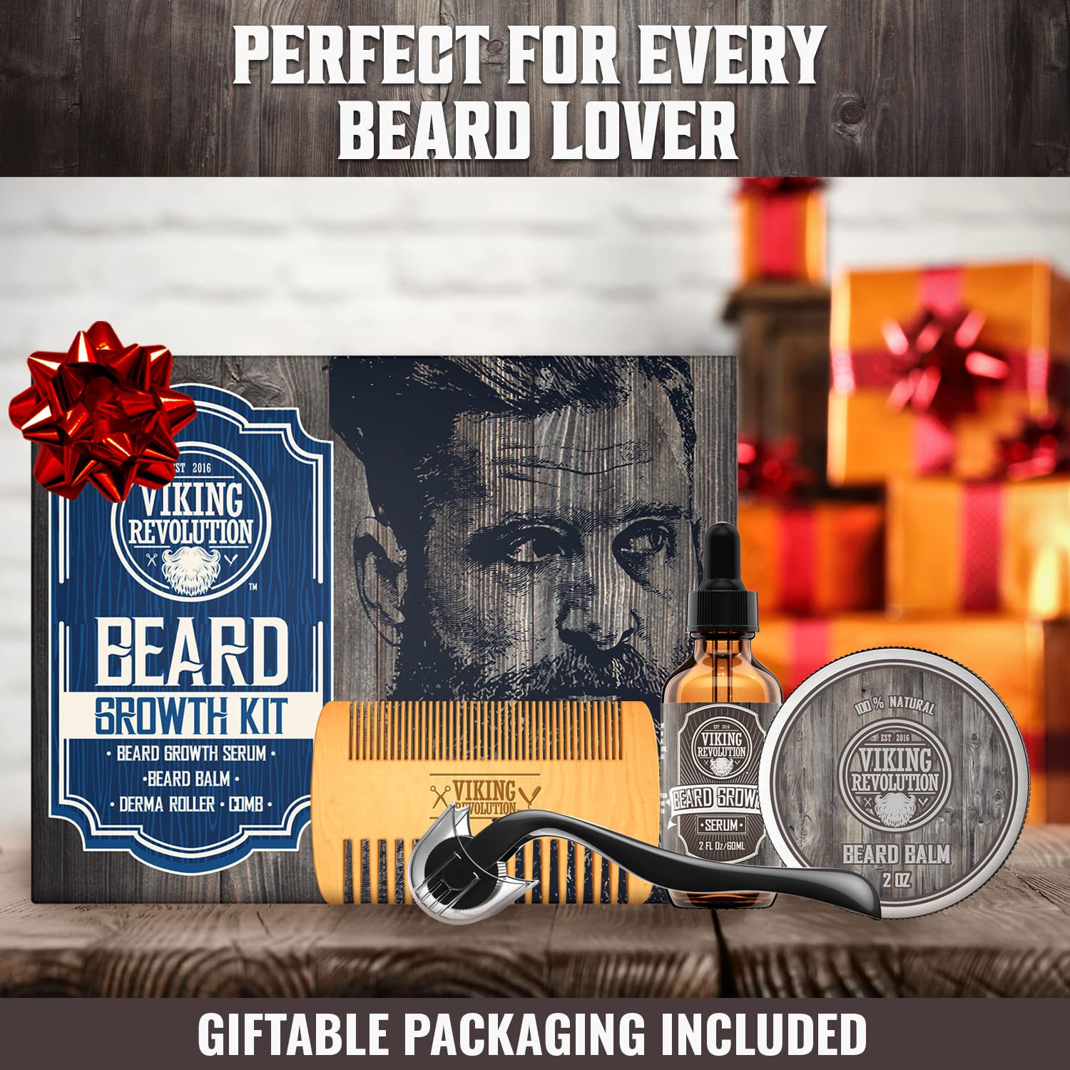 Viking Revolution 0.25mm beard roller for gentle skin stimulation.