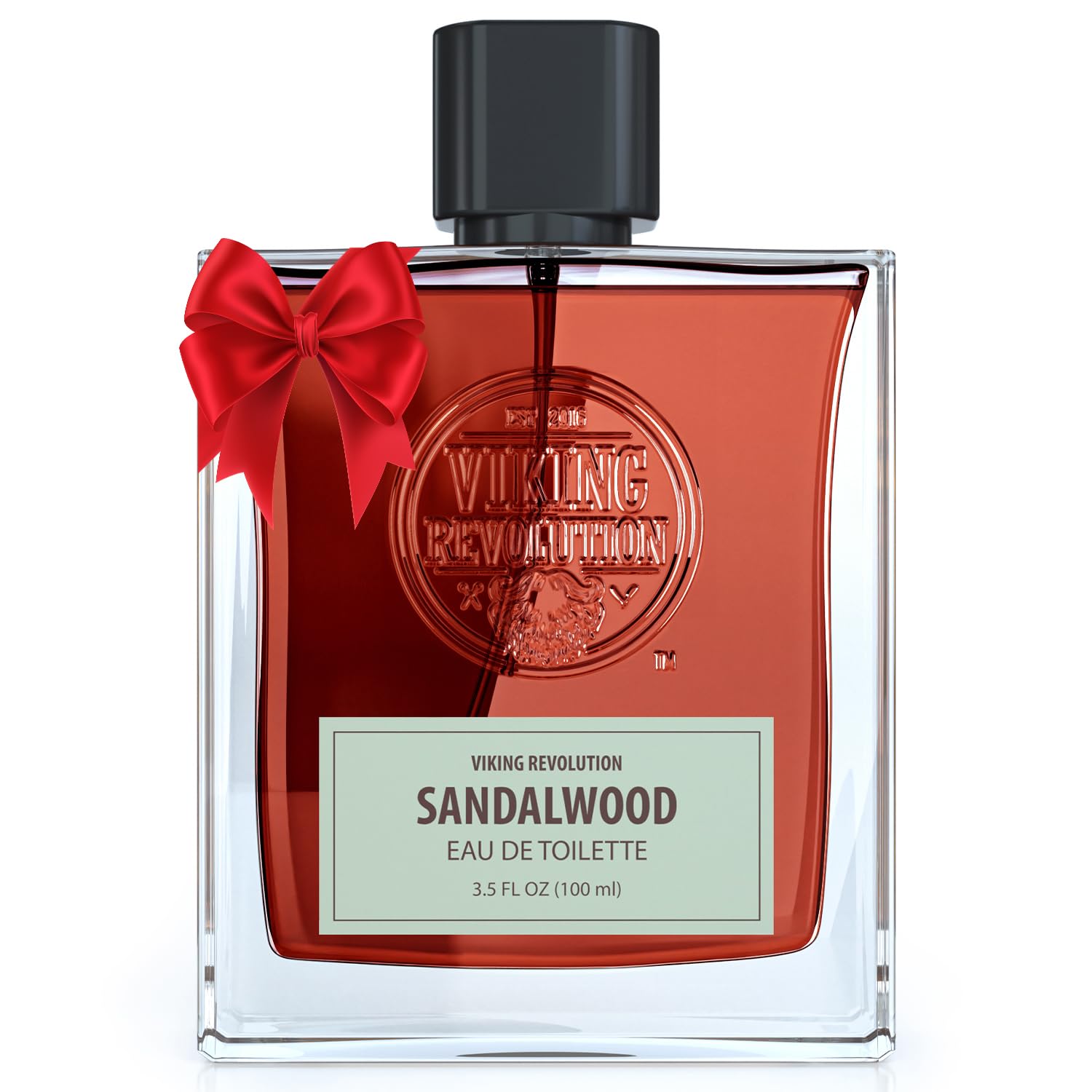 Viking Revolution Sandalwood Cologne bottle-front highlights woody, lasting scent