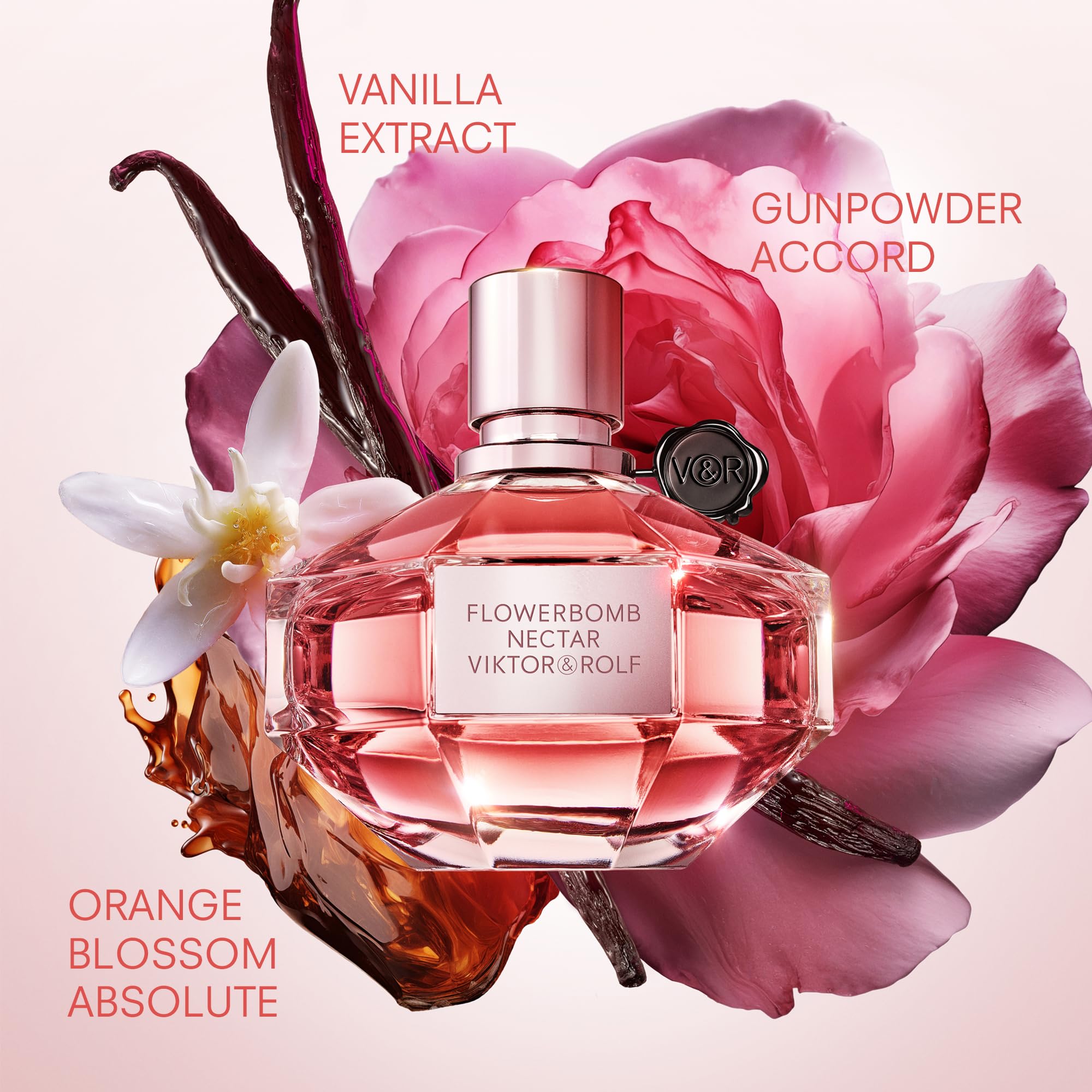 Close-up of the Flowerbomb Nectar cap signifying premium presentation and handling.