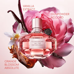 Close-up of the Flowerbomb Nectar cap signifying premium presentation and handling.