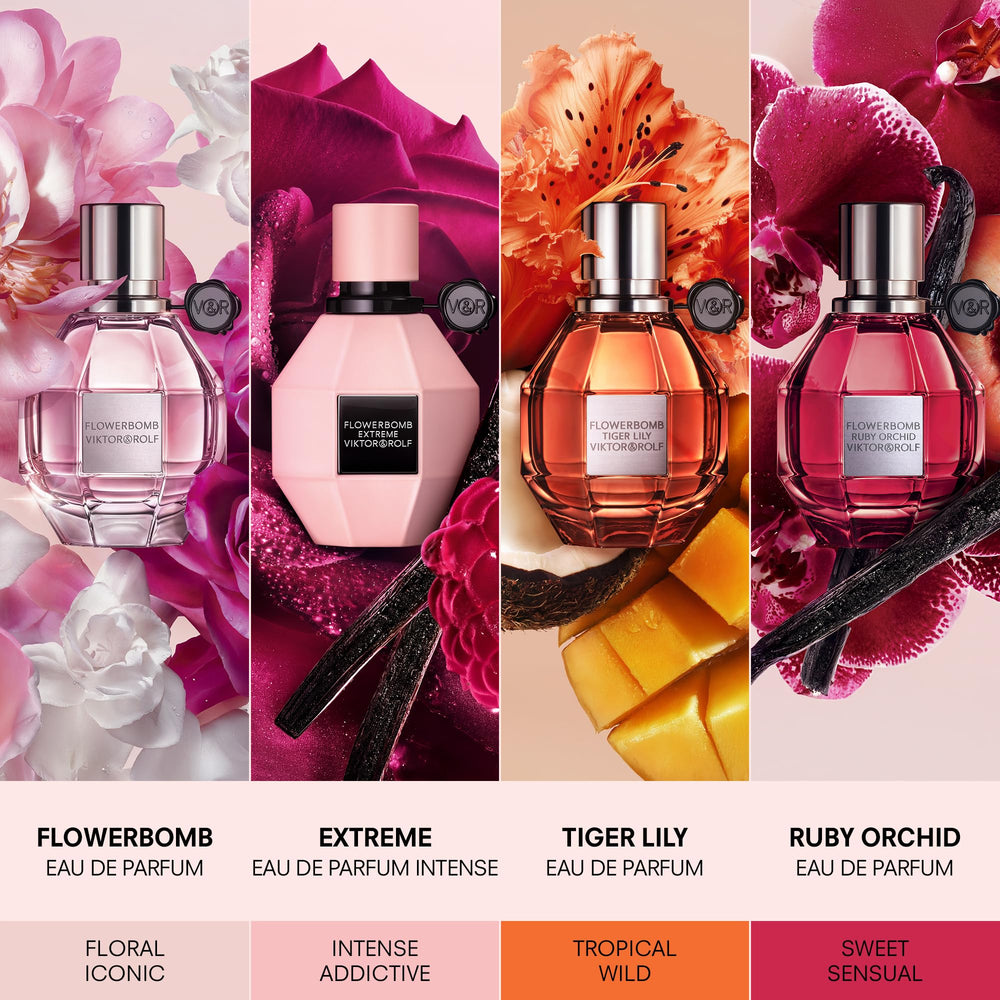 Viktor&Rolf Flowerbomb packaging shot shows luxe presentation ideal for gifting.