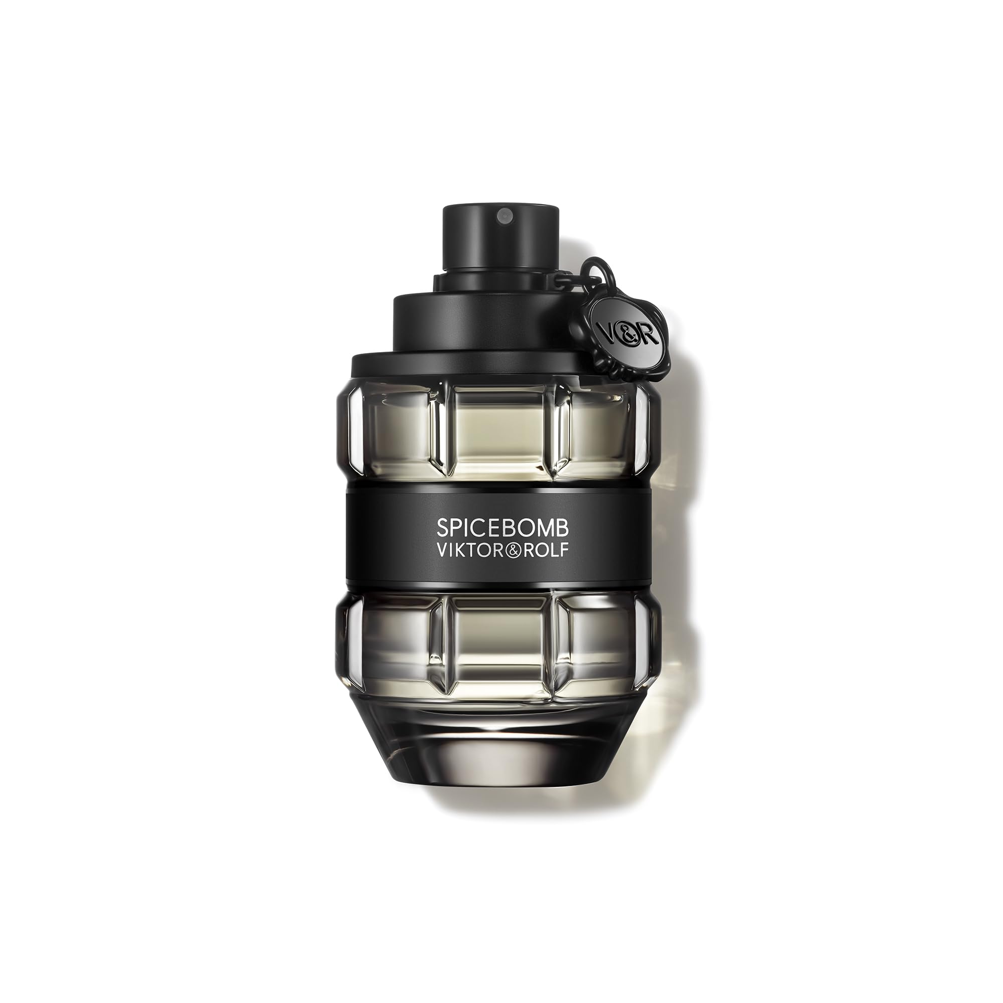 Viktor&Rolf Spicebomb bottle front showing bold masculine silhouette for daytime confidence.