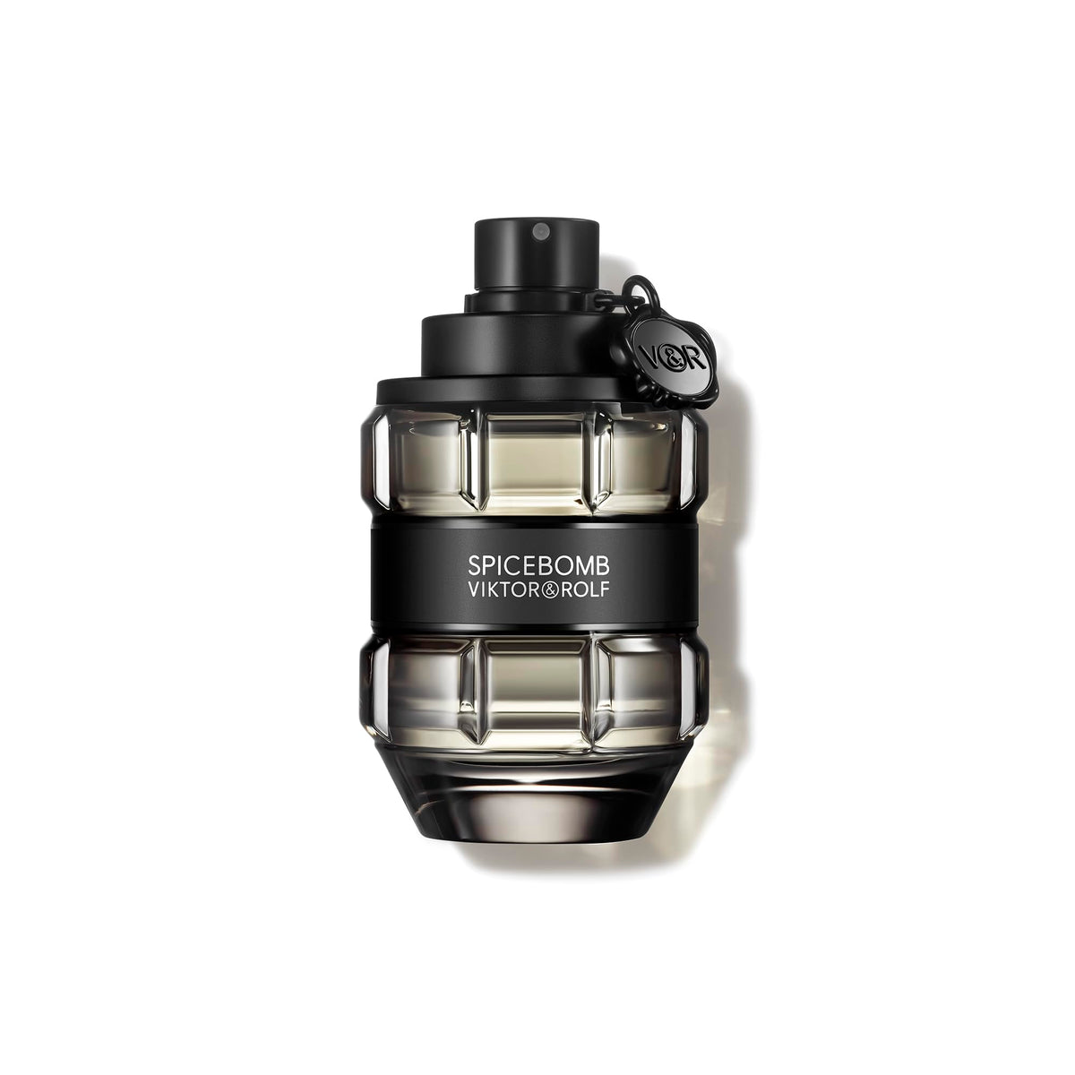 Viktor&Rolf Spicebomb bottle front showing bold masculine silhouette for daytime confidence.
