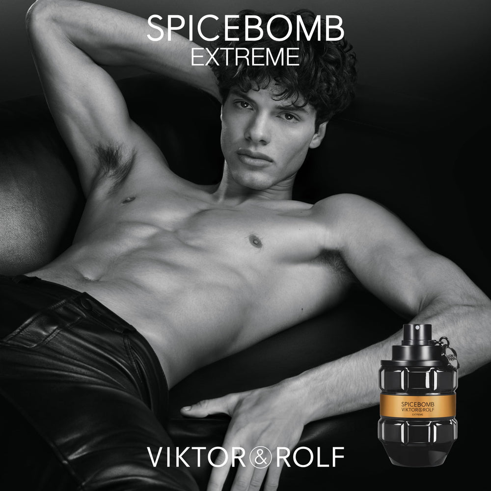 Viktor&Rolf Spicebomb Extreme pulse-point application scene for lasting presence.