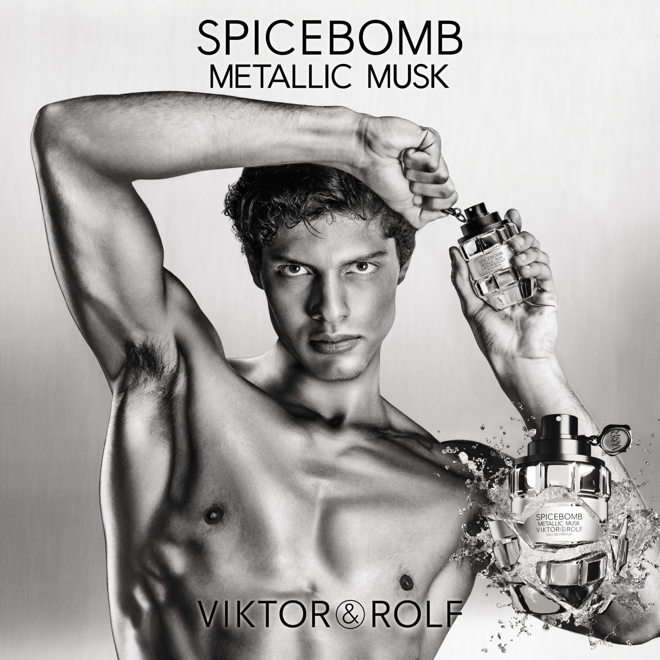 Viktor&Rolf Spicebomb Metallic Musk silver suede detail creates luxe texture