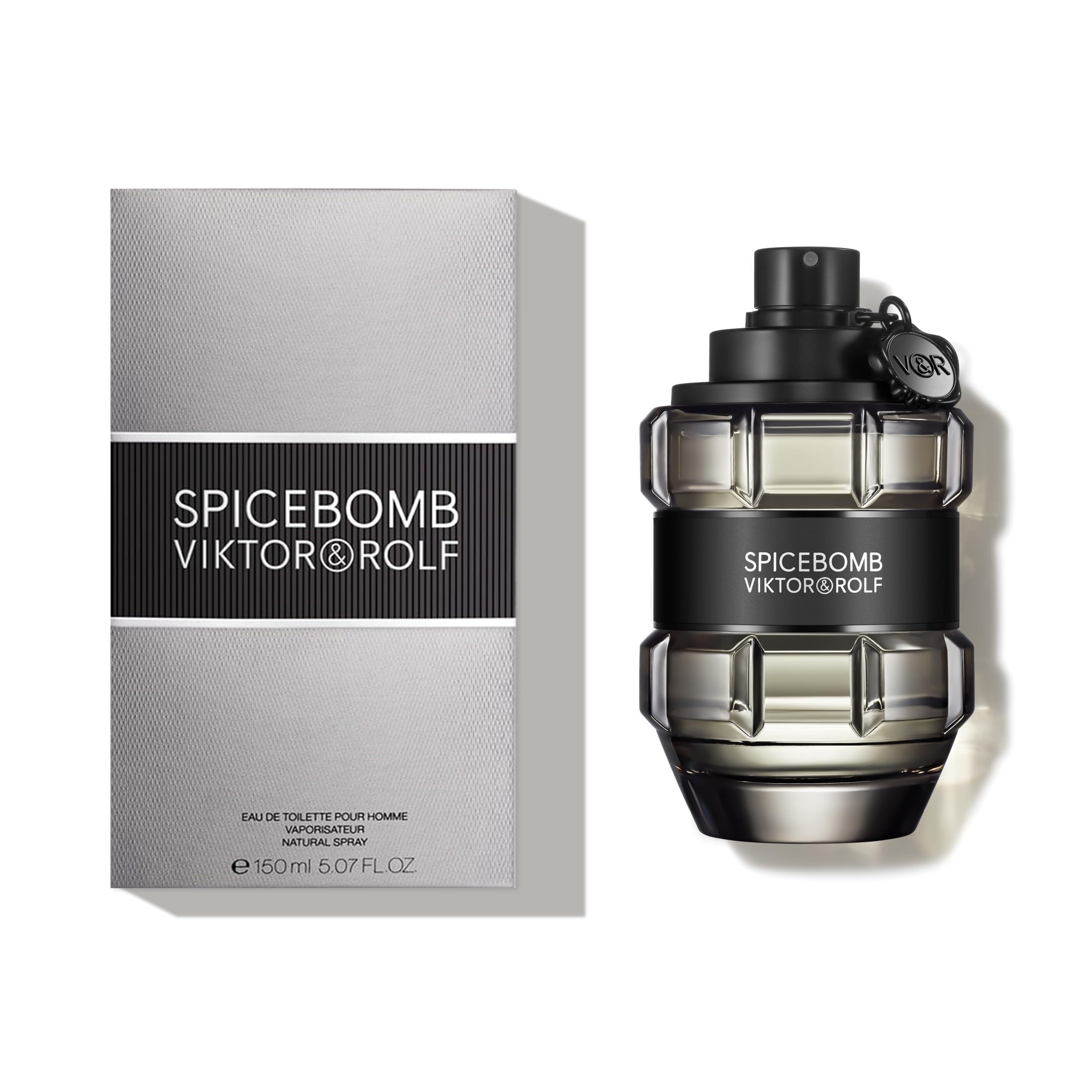 Viktor&Rolf Spicebomb bottle being poured demonstrates easy application and release.