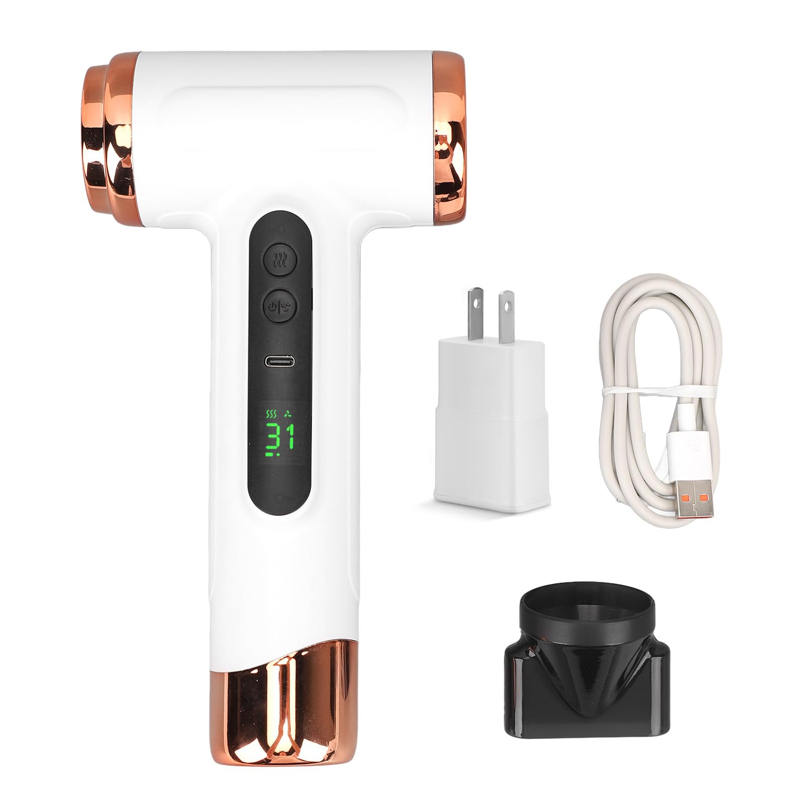 Vikye cordless hair dryer outdoors, ideal for camping styling
