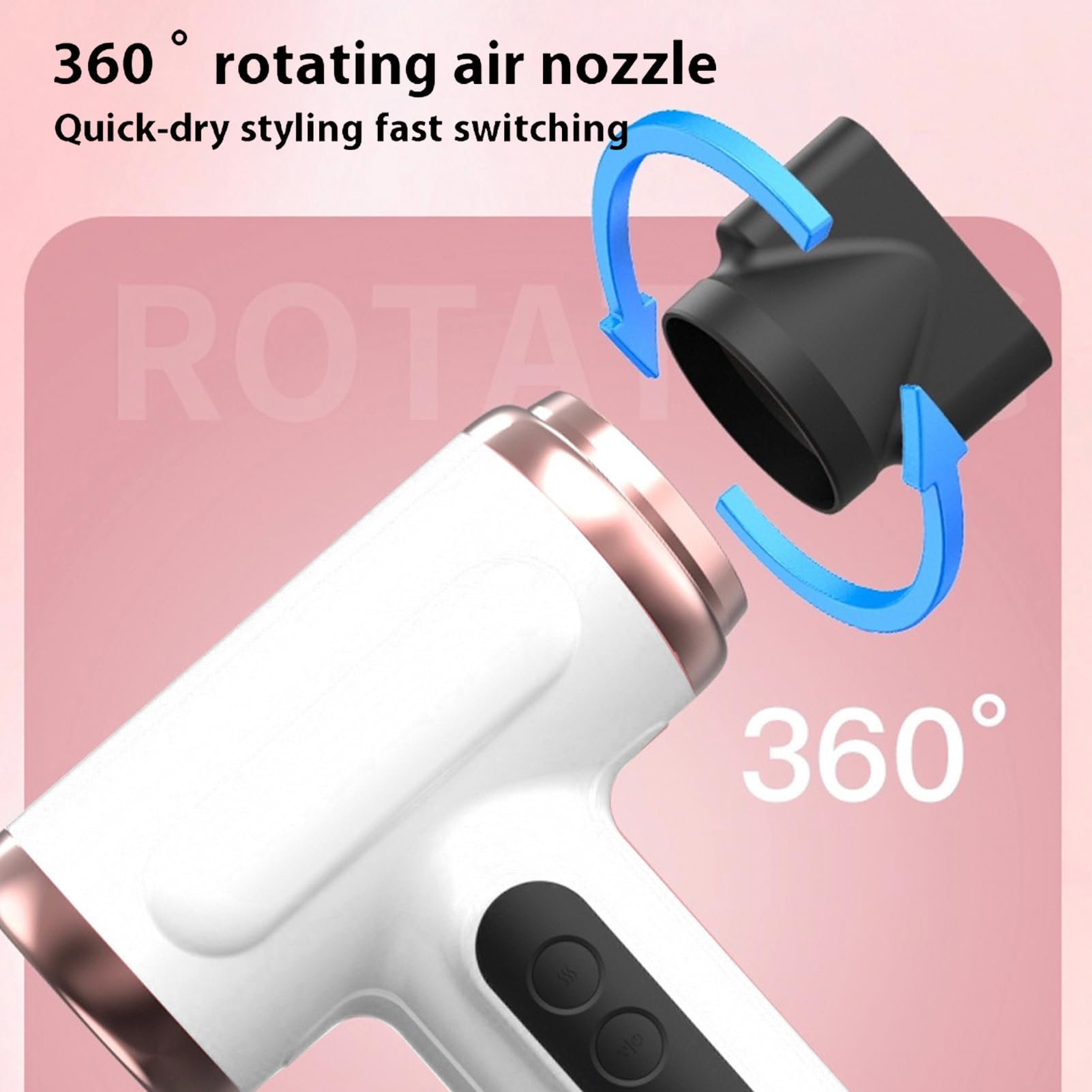 Vikye cordless hair dryer USB-C charging for easy power-up anywhere
