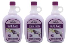 Village Naturals Therapy Lavender Milk Bath 3-pack bottle supports relaxing bath-time ritual