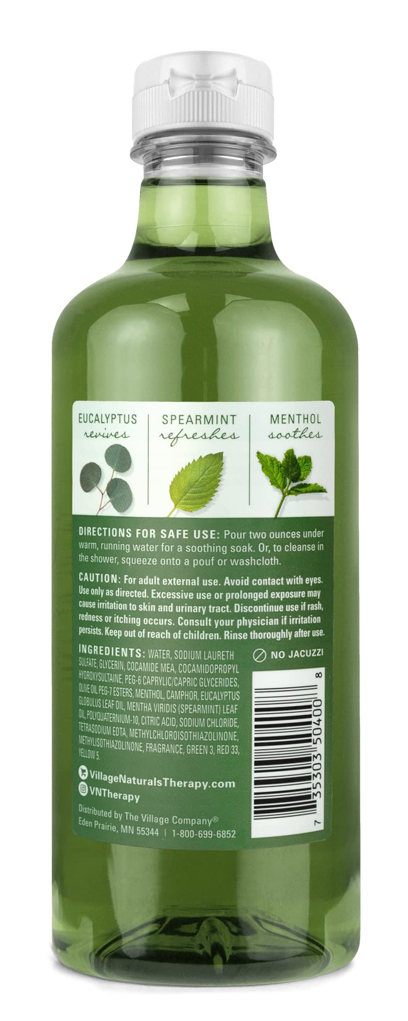 Village Naturals Therapy Muscle Foaming Bath Oil creates big, long-lasting bubbles in tub.