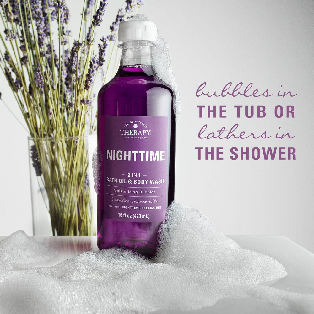 Village Naturals Therapy Nighttime Relief lavender chamomile fragrance promotes relaxing mood