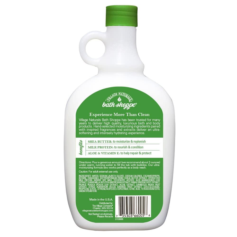 Village Naturals Bath Shoppe white tea aroma soothes senses during soak