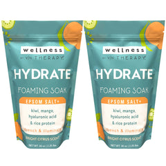 Village Naturals Therapy Hydrate Foaming Bath Soak bottle ready for citrus bath