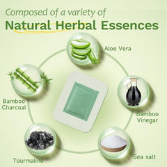Villsure Aloe Vera Bamboo Foot Pads closeup highlighting natural ingredients for soothing pampering.