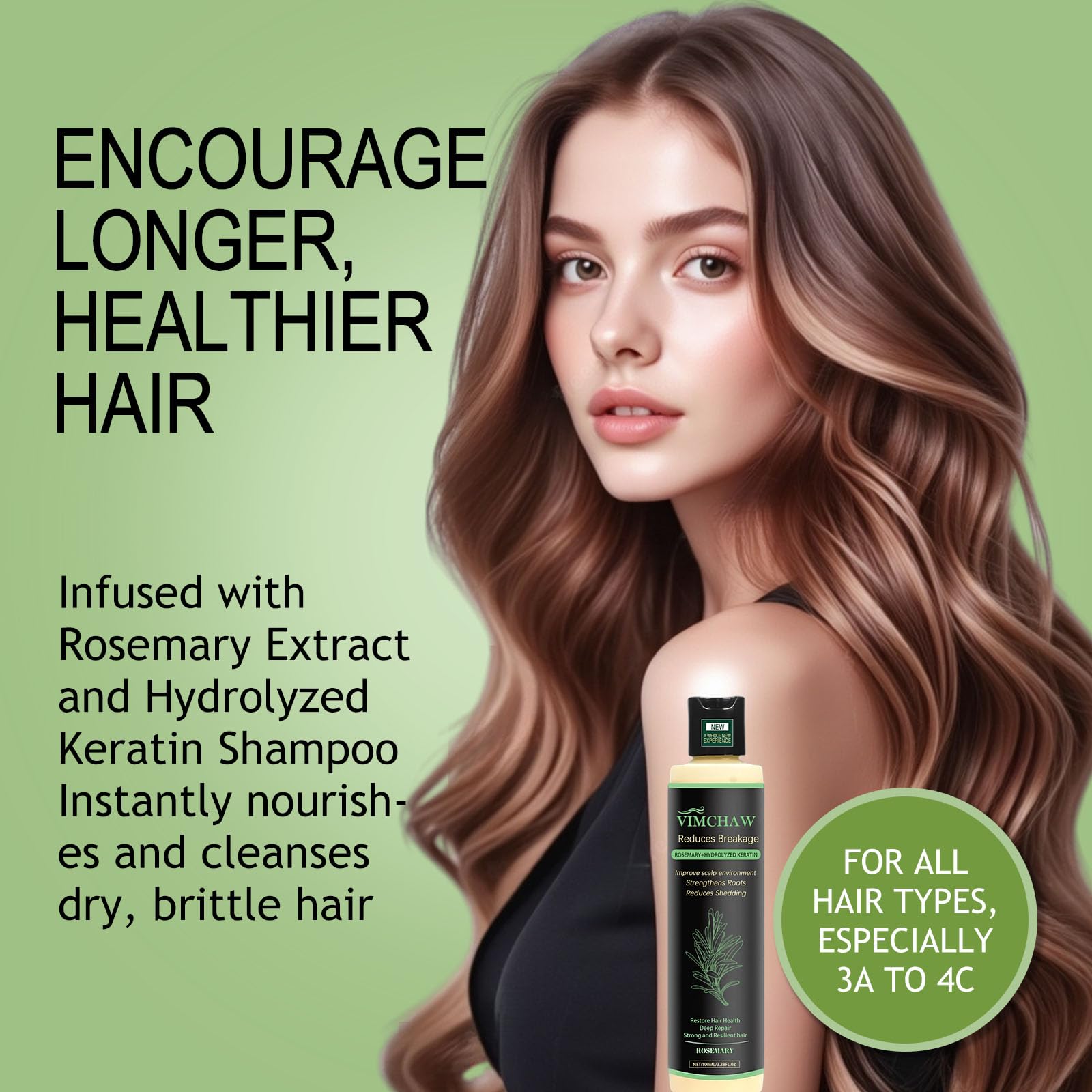 Vimchaw rosemary shampoo pump-top image shows easy, mess-free application.