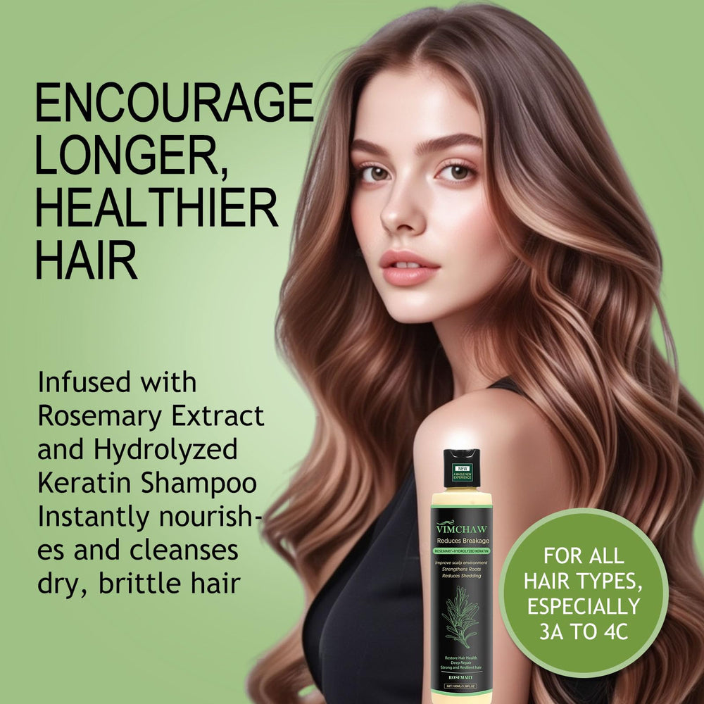 Vimchaw rosemary shampoo pump-top image shows easy, mess-free application.