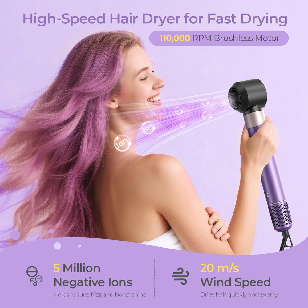 Vincofy lilac nozzle attachment concentrates airflow for faster drying