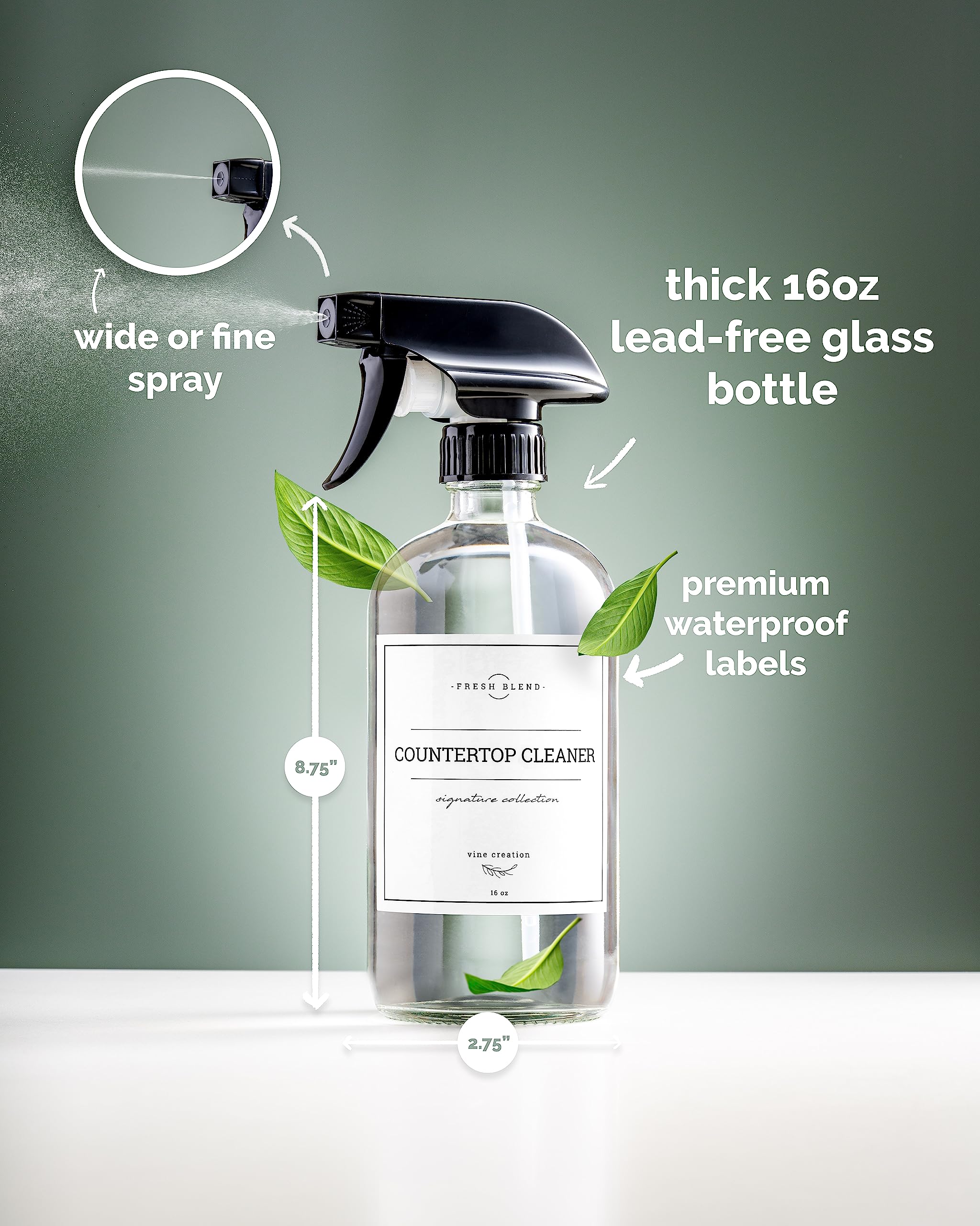 Vine Creations lead-free glass construction ensures safe, reusable bottles daily.