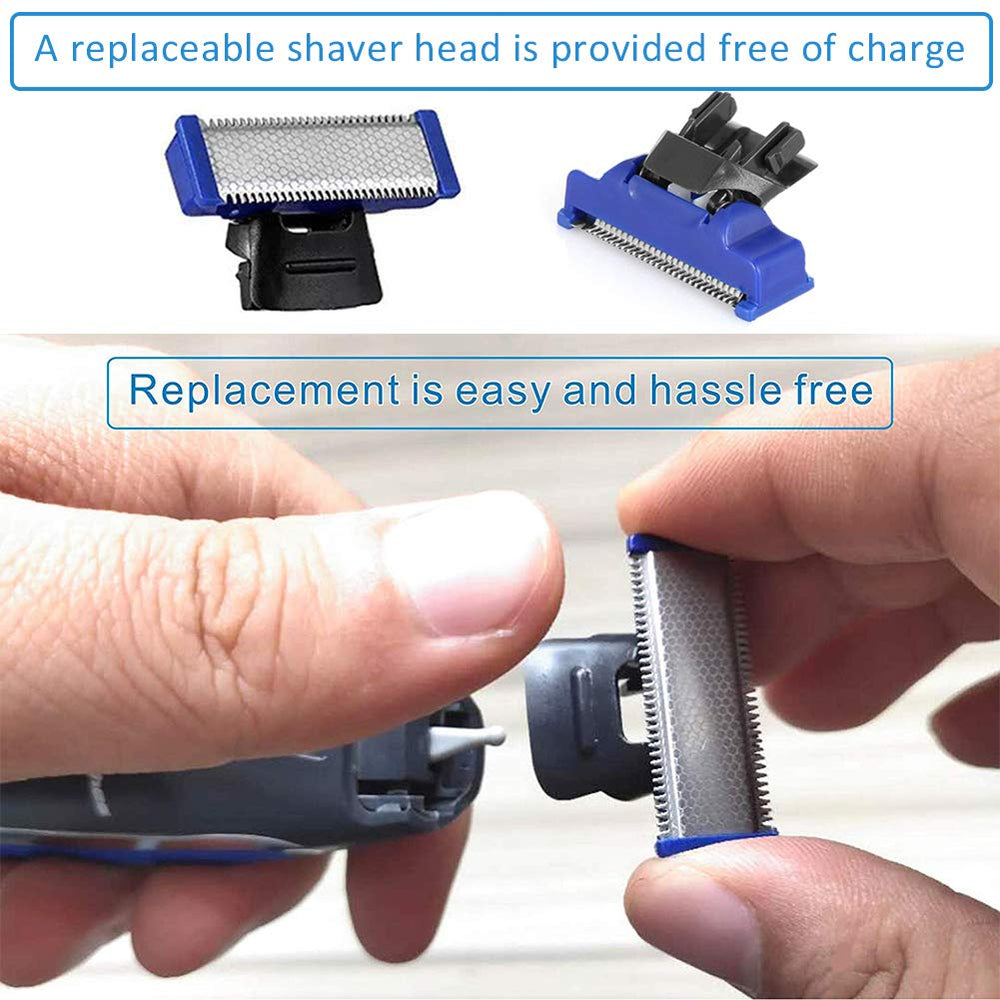 Vini replacement heads enable quick shaves of any hair length with minimal effort.