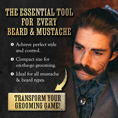THE VINTAGE GROOMING CO Travel-friendly design of metal moustache/beard comb for easy touch-ups