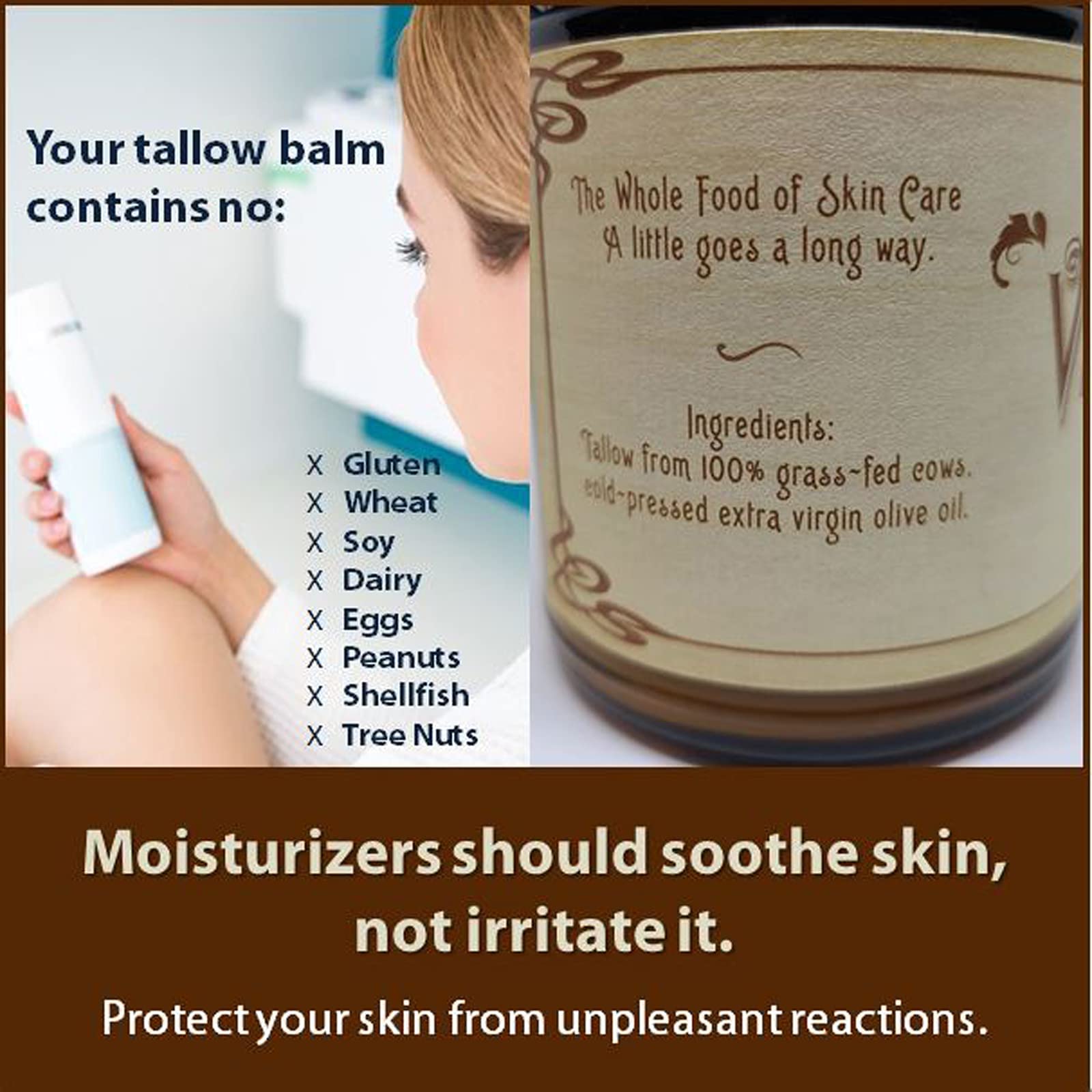 Skin looks nourished after using Vintage Tradition beef tallow balm