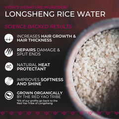 Barra con agua de arroz, ingrediente nutritivo para brillo