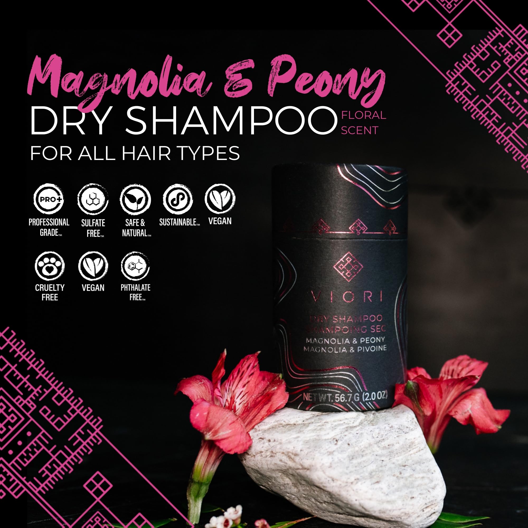 Viori dry shampoo absorb oil closeup illustrates fast absorption for lighter feel