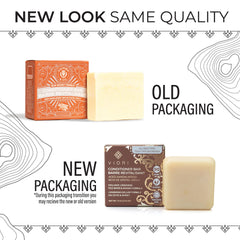 Viori Hamish & Co Conditioner Bar orange zest and rose notes promote fresh scent.