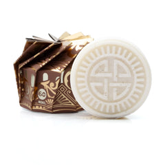 Viori Hamish & Co shampoo bar aged sandalwood pack image, eco-friendly packaging for sustainable grooming
