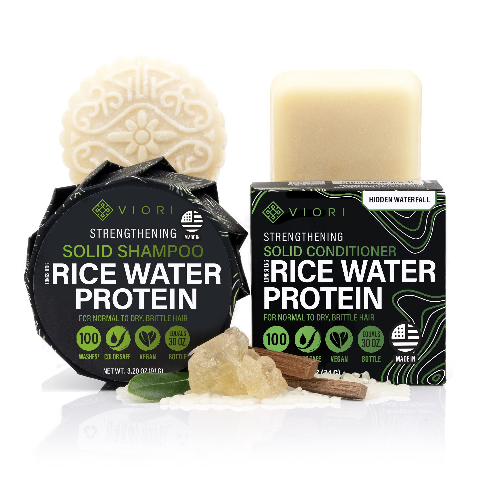 Viori Hidden Waterfall Shampoo Bar pour shows travel-friendly cleansing on the go.