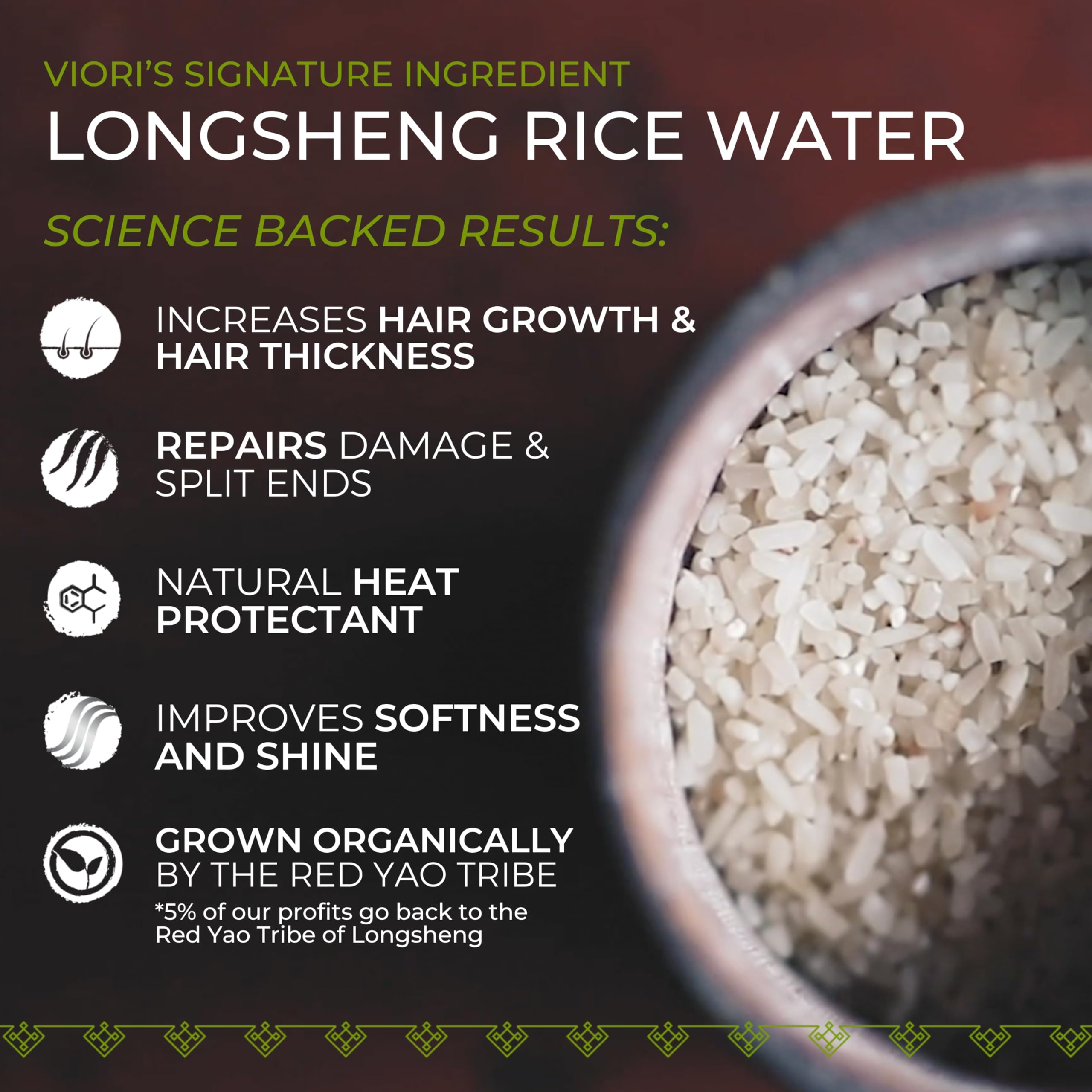 Viori Rice Water Shampoo Bar close-up highlights hydration