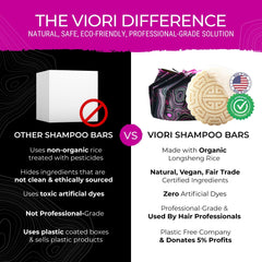 VIORI Terrace Garden shampoo bar highlights rice water and nourishing ingredients