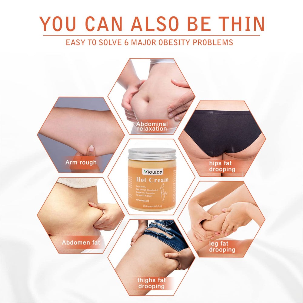 Viowey hot cream abdomen application for improved contour during workouts