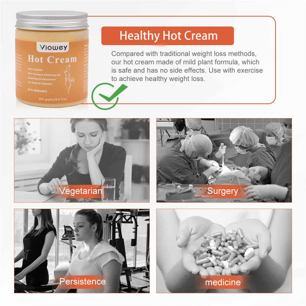 Viowey hot cream applied to arms for tightening and smooth skin
